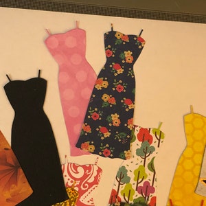 Robes découpées. 20 pièces pour cartes, journaux, etc. ARTISANAT en papier assorti