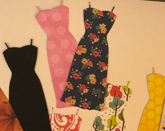 Die Cut Dresses. 20  pieces for cards, journaling etc.. Assorted paper CRAFTS