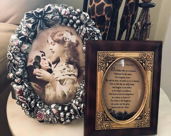 Vintage Baroque Photo Frames, Grape Design, Our Father Prayer