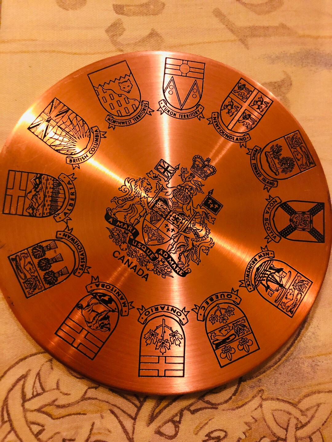 Canadas PROVINCES Souvenir COPPER Wall Plaque Etsy