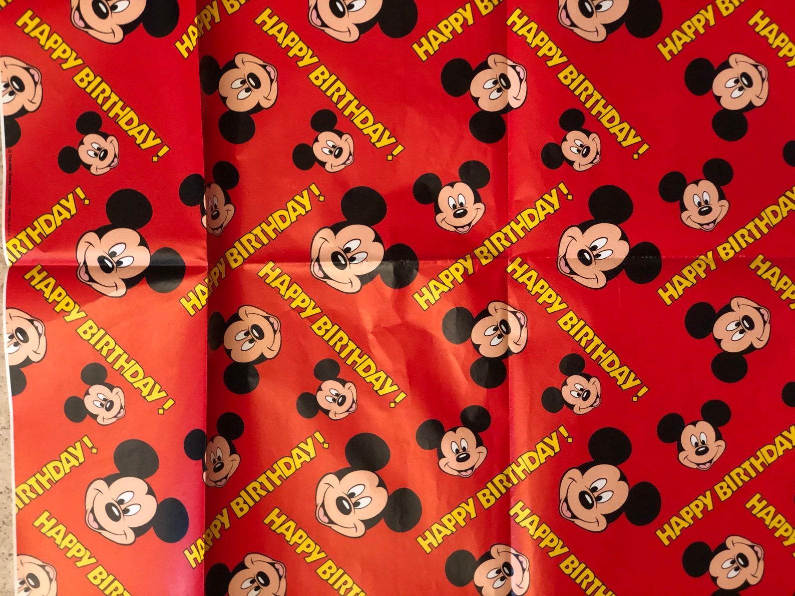 Mickey Mouse happy birthday wrapping paper. Vintage paper Etsy