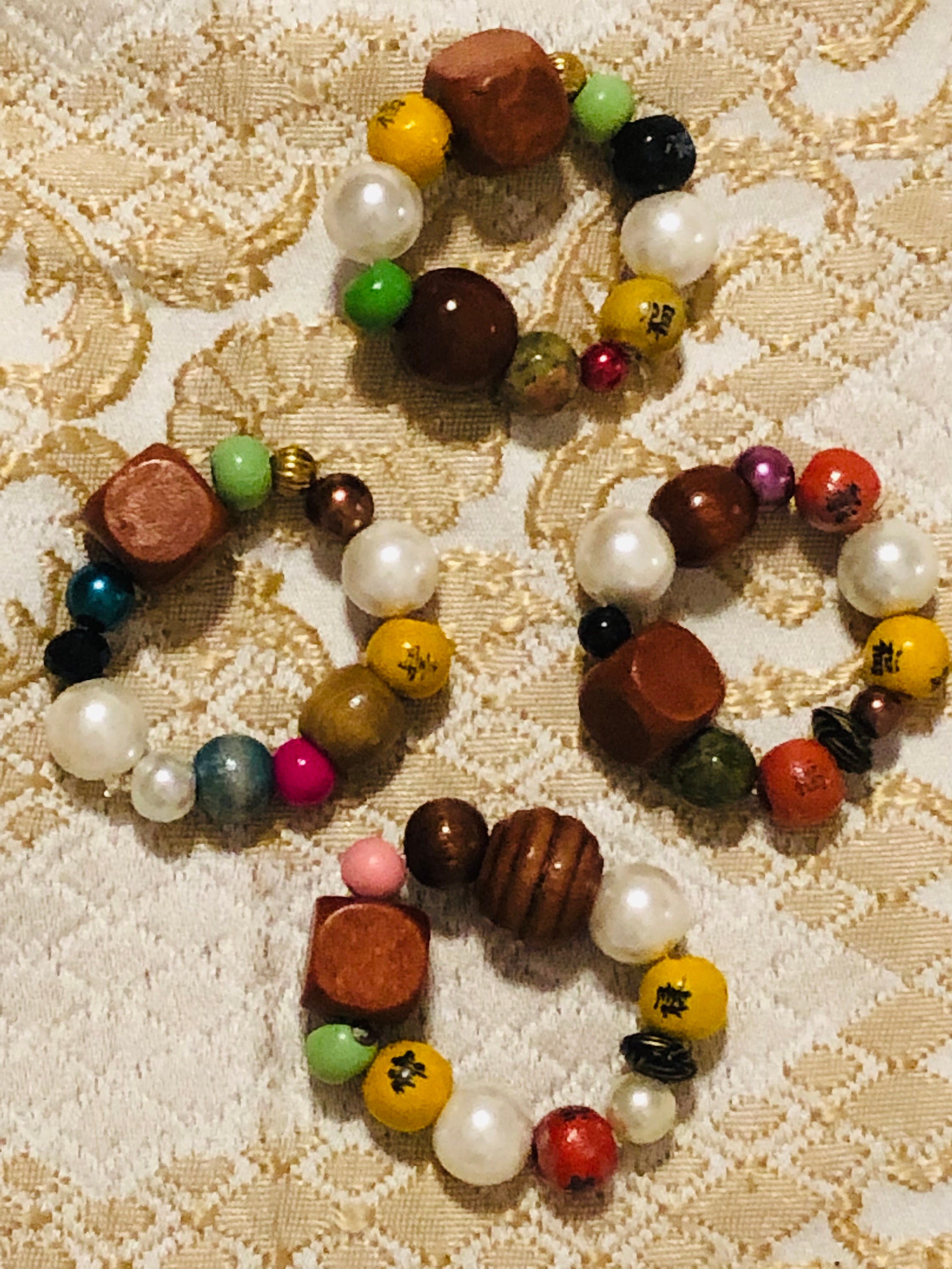 Beaded Napkin Rings Set of 4 HANDMADE BOHO Theme
