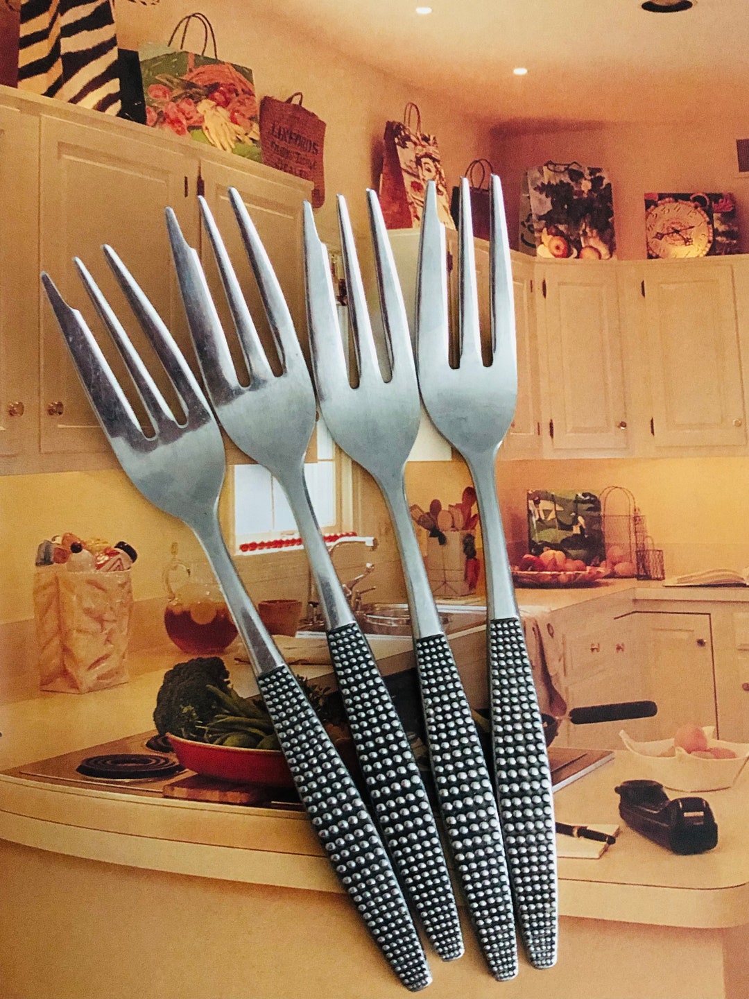 Vintage PASTRY Forks CAKE Forks. RETRO 1960s Item. Excellent Condition