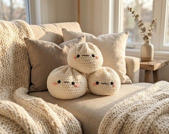 Patrón de ganchillo de Bao gigante, PDF de amigurumi, apto para principiantes, peluche de comida kawaii (descarga digital)