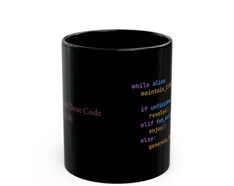 Samurai Cheat Code Mug | Programmer Coffee Mug, Coding Humor Gift