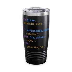 Programming Code Humor Tumbler, 20oz Stainless Steel Travel Mug