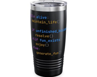 Tazza termica con umorismo sui codici di programmazione, in acciaio inossidabile da 590 ml (20 oz) per viaggi.
