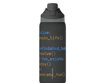 Samurai waterfles met cheatcode | Programmeurcadeau, codeerhumorfles