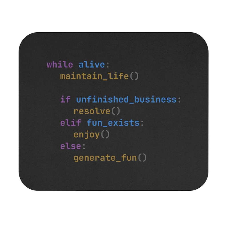 terwijl je leeft Muismat | Accessoire voor programmeerbureau, codeerhumor cadeau afbeelding 1
