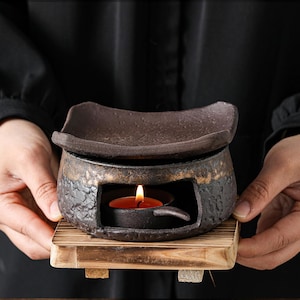 Ceramic Oil Burner Rustic Aroma Diffuser Essential Oil Wax Melt Warmer Home Decor Gift