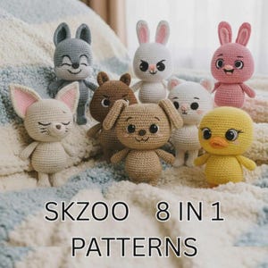 Ebook Stray Kids SKZoo Edition BUNDLE (8 in 1) (EN) amigurumi crochet pattern keychain