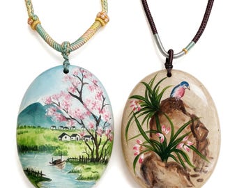 HandPainted Natural Stone Art – Scenic & Nature Inspired Decor