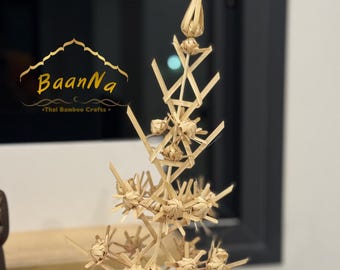 Ręcznie tkana łodyga bambusa, rustykalny wystrój weselny w stylu boho, zrównoważona alternatywa dla kwiatów