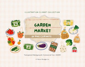 Gartenmarkt-Clipart (PNG), Gemüse-Scrapbook-Elemente, Illustrationsgrafiken, handgezeichnetes Gemüse (PNG)