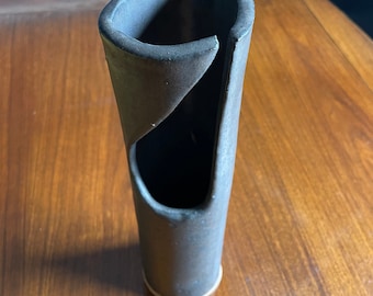 Black Contemporary Vase, Unique  Design, Handmade Pottery
