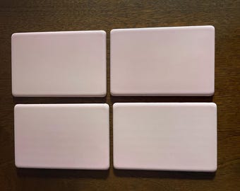 Vintage Wall Tiles, Porcelain and Enamel, 4 Count, Pink, 4.5”x3”, NOS, VEOS Brand