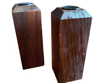 Vintage Danish 1960s Solid Rosewood Salt and Pepper Shaker Set