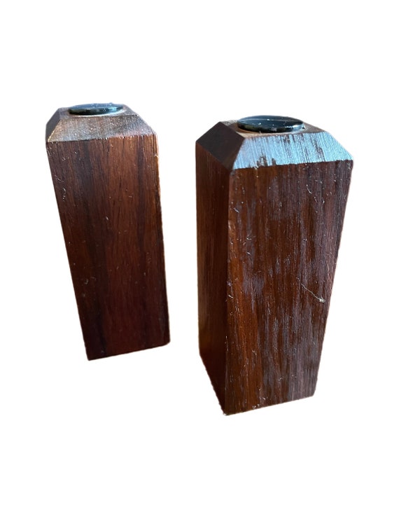 Vintage Danish 1960s Solid Rosewood Salt and Pepper Shaker Set
