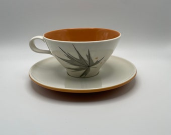 Vintage MCM Ben Seibel Iroquois Harvest Time Teacups and Saucers/Set of Four