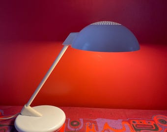 Vintage Space Age Metal Table/Desk Lamp, White