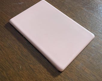 Vintage Mid-Century Wall Tile, Porcelain and Enamel, Pink, 4.5”x3”, NOS, VEOS Brand