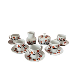 Vintage 1960s Hungarian Coffee Set, Hollohaza