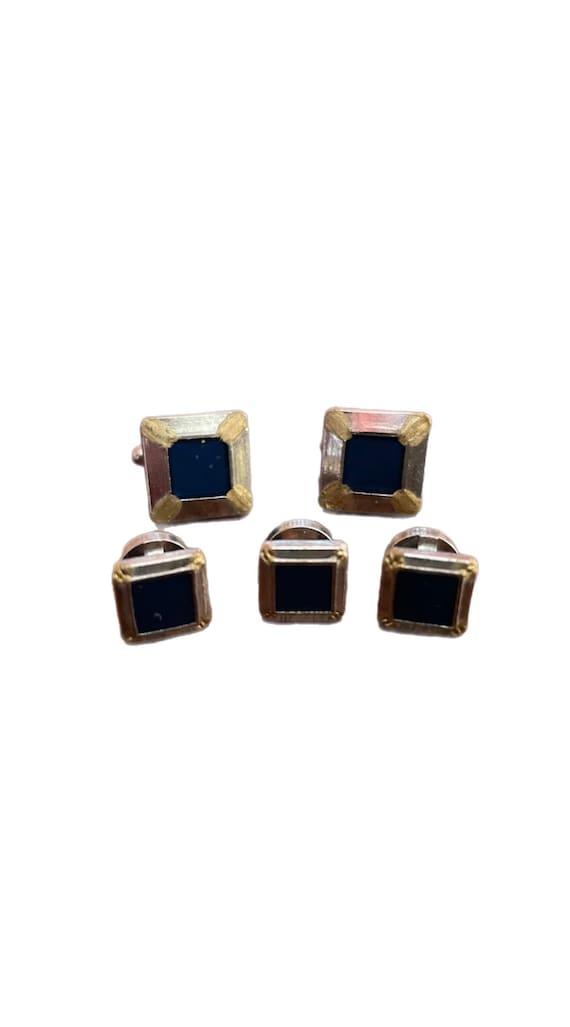 Art Deco Style Square Cuff Link Set