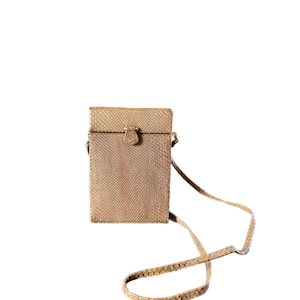 Cartera o bolso de mano vintage de piel de serpiente de Susan Bennis/Warren Edwards