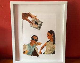 Original Hand-Made Analog Collage Mod Theme, Signed