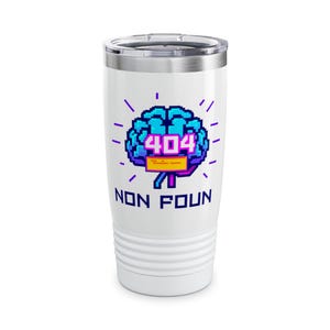 404 Brain Not Found - 面白いゲーマーエラーメッセージTシャツ - タンブラー