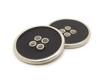 ABS Metal Plated Button 4 Hole Scroll Design 60 Line Alumino