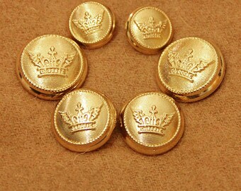 Bouton dore couronne | Etsy 10 mm Mode Aigle en relief en métal Boutons décoratifs pour