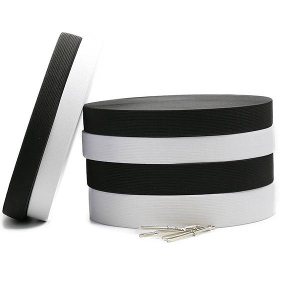 Black or White Non Roll Elastic Available in 25mm or 32mm