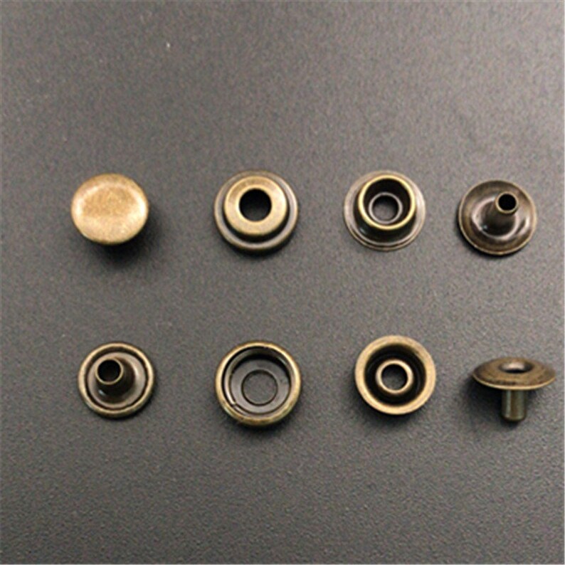 20 Pcs 0.31 Inches Mini GoldSilverGun BlackBronze Copper Snaps Metal Shank Buttons for Small Wallet