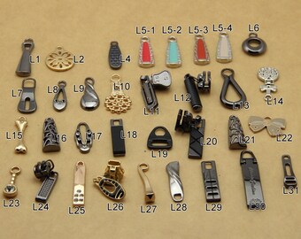 6 Pcs 0.79~1.57 Inches Quality DIY Gold/Gun/Black/Silver Zipper Head Pulls Sliders For Clothing/Bag