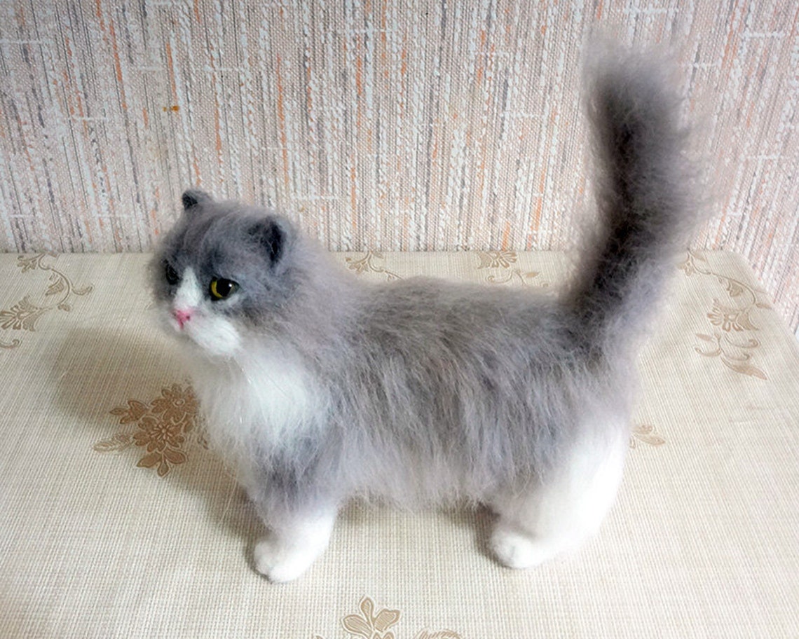 Custom Portrait Sculpture Cats Woolen Copy Your Pet Needle Etsy