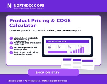 Productprijzen en kostprijscalculator | Excel-spreadsheet voor kleine bedrijven