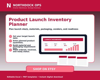 Voorraadplanner productlancering | Excel-spreadsheet voor kleine bedrijven