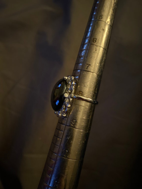 Vintage Adjustable Hematite Statement Ring in Sil… - image 7