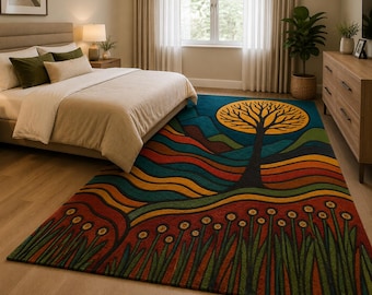 Tappeto Premium Air Rug Super Runner di grandi dimensioni | Albero della Vita | Perfetto per camera da letto, soggiorno, corridoio e arredamento d'interni | Tappeto su misura