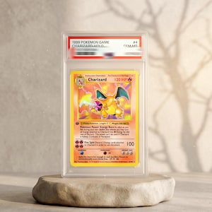 Charizard 1st Edition Shadowless Holo PROXY Card Slab PSA 10-1999 Base Set Dekorative Display Karte, Gamer Geschenk