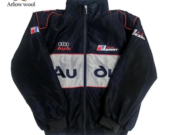 Vintage Audi Racing Jacket Embroidered Motorsport Streetwear Bomber