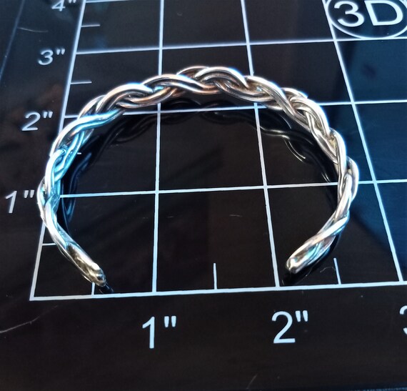Vintage Sterling Silver braided bracelet - image 3