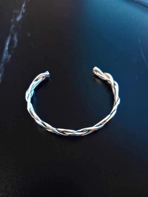 Vintage Sterling Silver braided bracelet - image 1