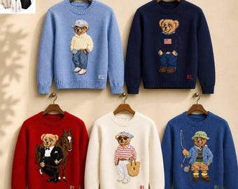 Sudadera de punto negra con oso de peluche Polo Ralph Lauren para hombre