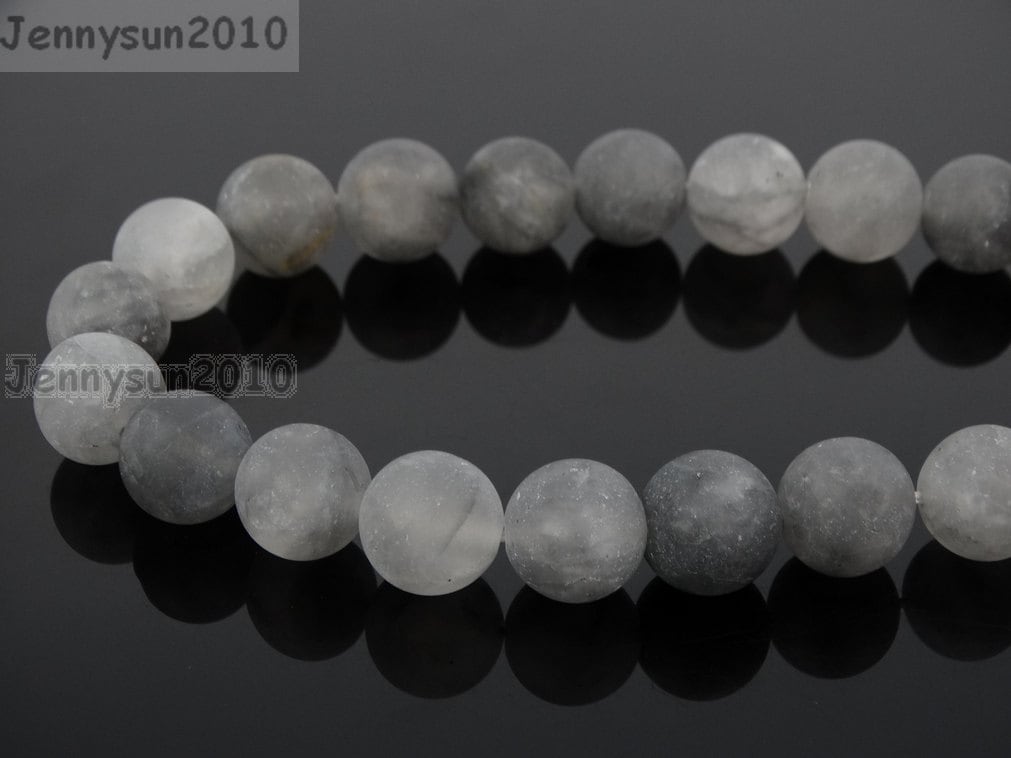 Natural Matte Cloudy Quartz Grey Frosted Gemstones 6mm 8mm Etsy