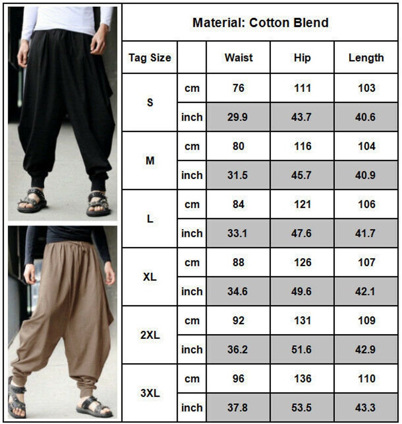 Women Mens Harem Pants Yoga Japanese Style Baggy Hippie Genie Wide Leg Trousers Black