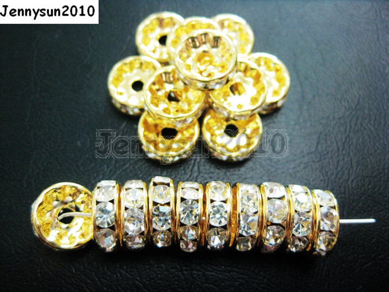 30pcs Crystal Rhinestone CZ Micro Pave Cubic Zirconia Crystal Large Hole Spac...