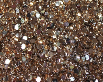 1000 Crystal Flat Back Resin Rhinestones Gems, Light Brown, Choose Your Size ss6, ss12, ss16, ss20