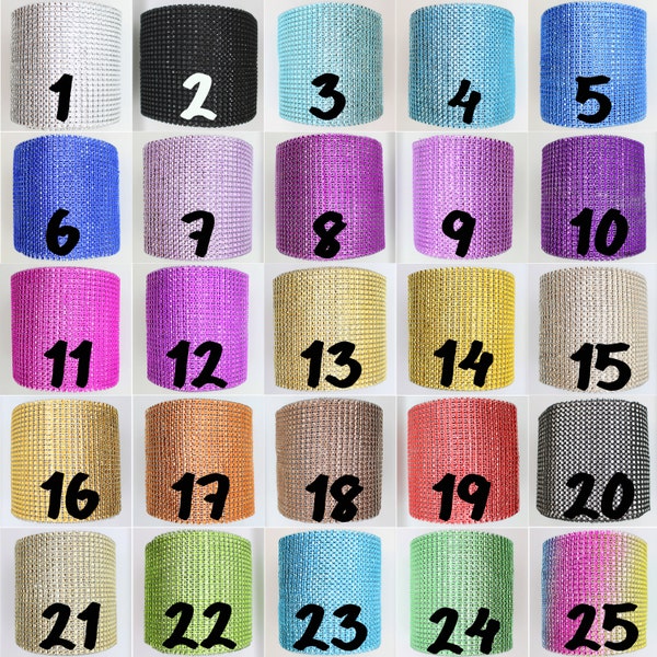 4.75" x 10 Yard Diamond Mesh Wrap Roll Crystal Rhinestone Sparkle Bling Ribbon. 25 Colors Best Price